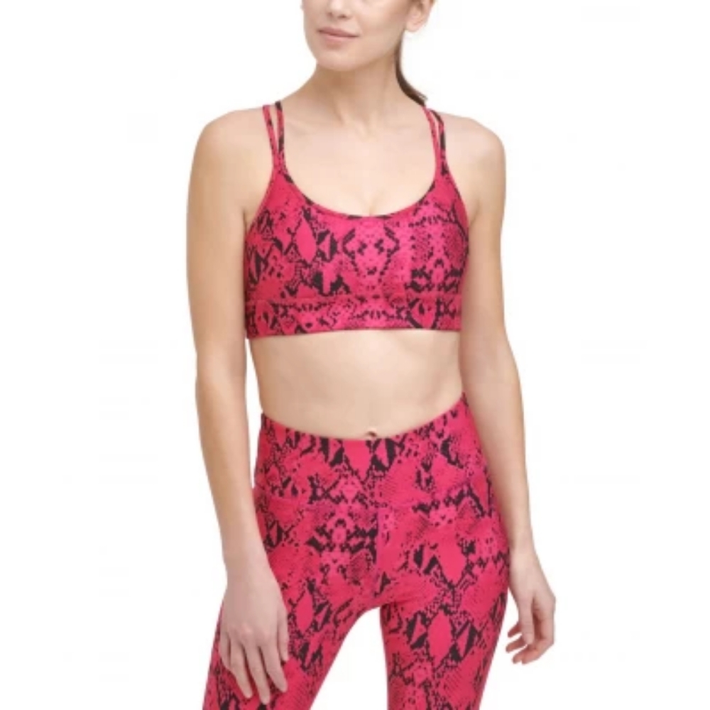 DKNY Women's Sport Snke-Embossed Sports Bra